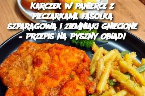 Karczek w panierce z pieczarkami, fasolka szparagowa i ziemniaki gniecione – Przepis na Pyszny Obiad!