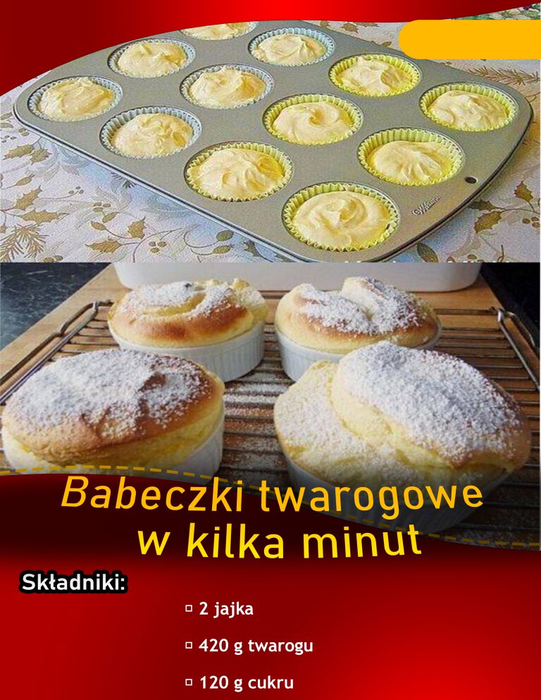 Babeczki twarogowe w kilka minut z 1 opakowaniem proszku budyniowego waniliowego