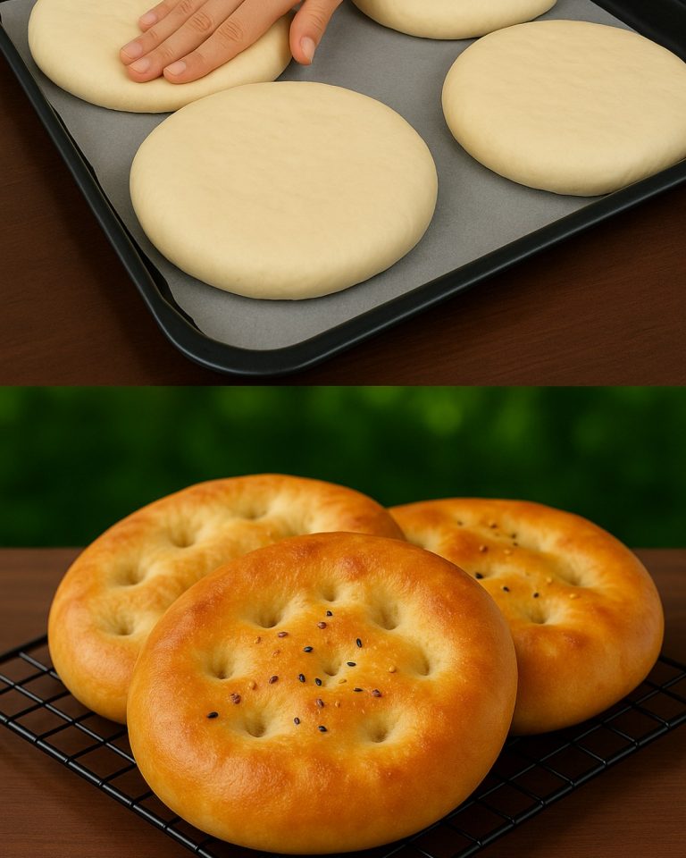 Domowy miękki chleb w stylu Bazlama lub turecki chleb