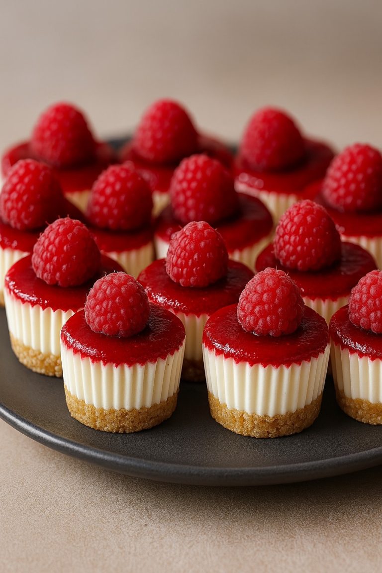 Mini serniczki z malinami