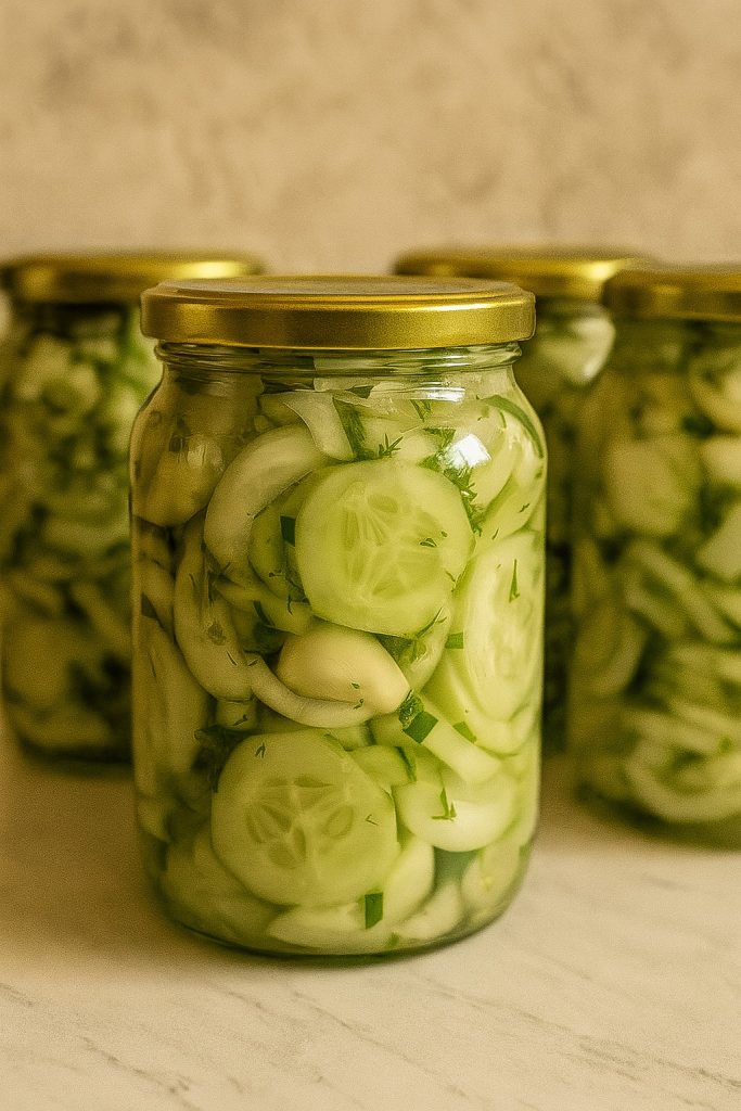 Ogórki konserwowe z cebulą i czosnkiem do słoików