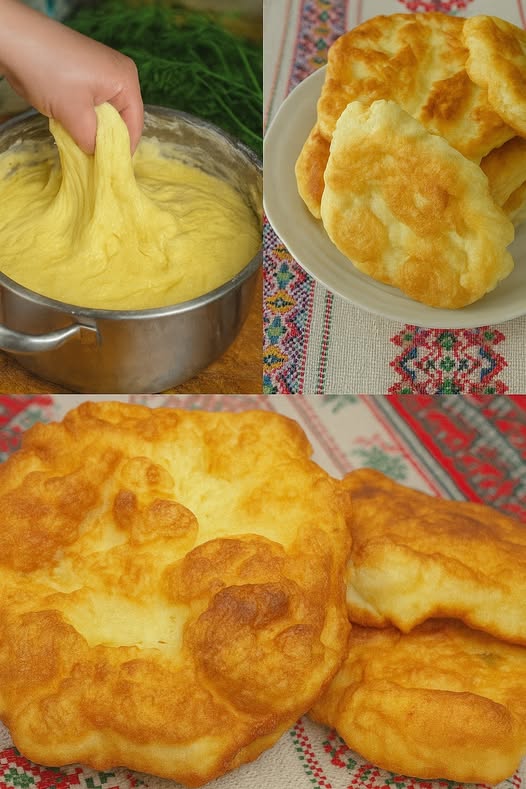 NAJLEPSZE LANGOSZE GOTOWE W 10 MINUT – Puszyste jak marzenie, idealne na śniadanie lub kolację